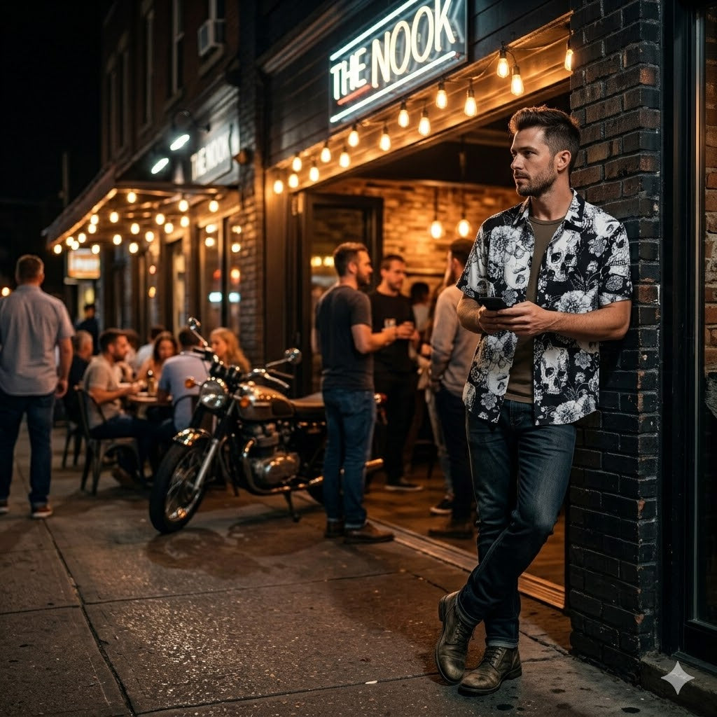 Men's Skull Button Up Shirt