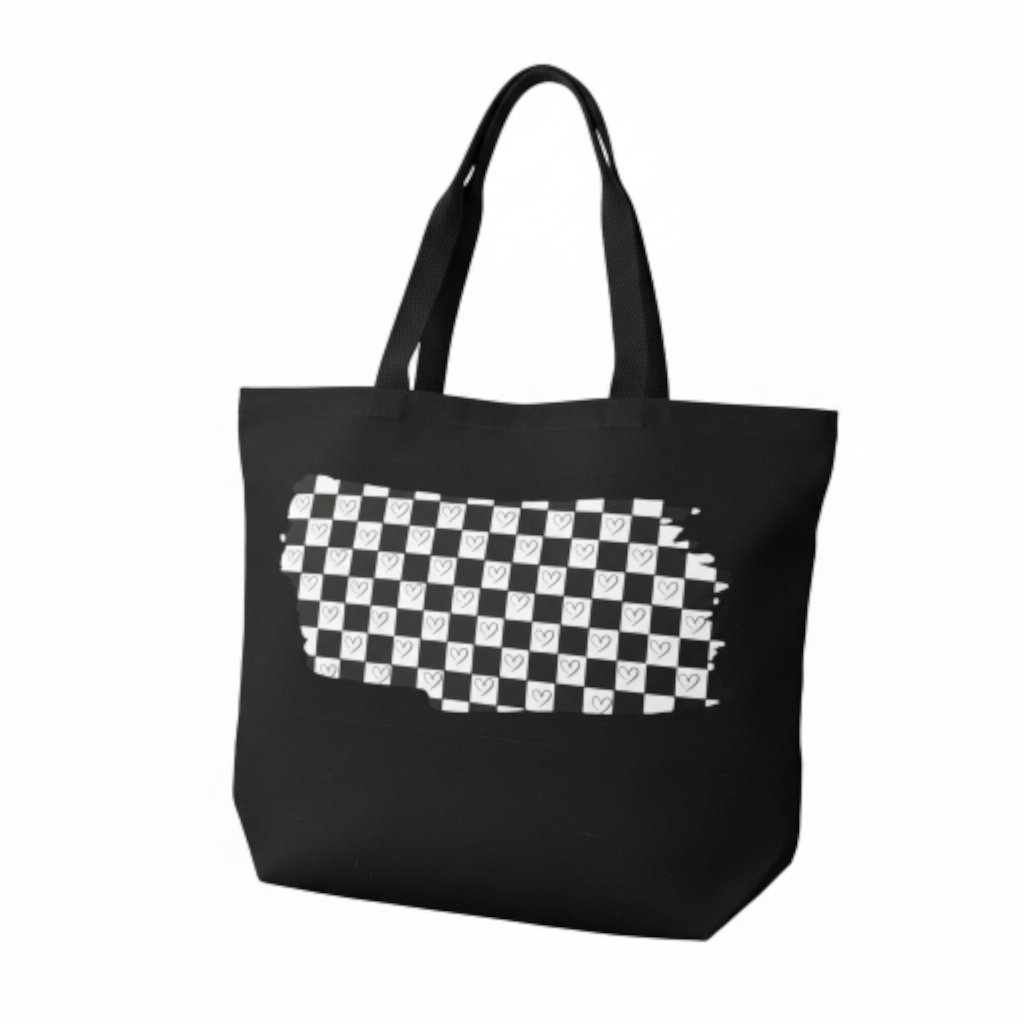 Checkerboard Canvas Overnight Bag