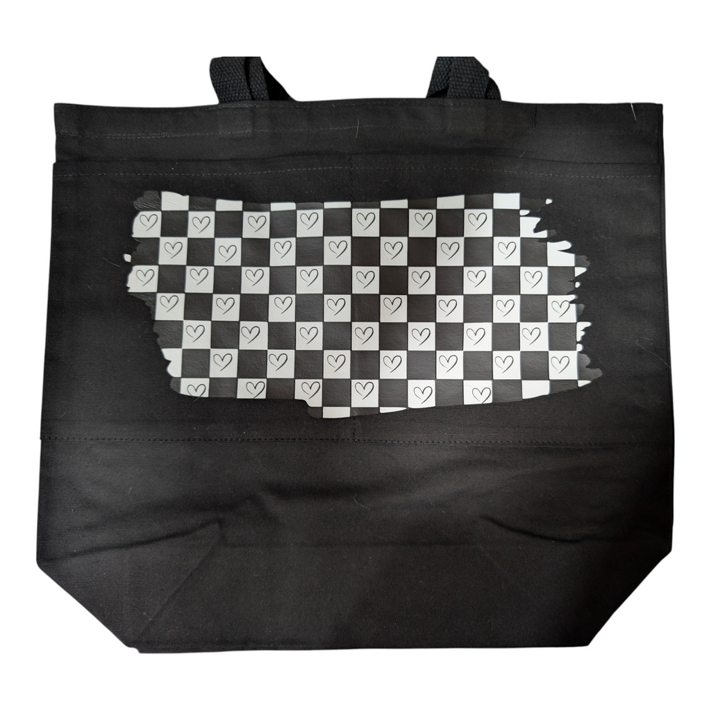 Checkerboard Canvas Overnight Bag