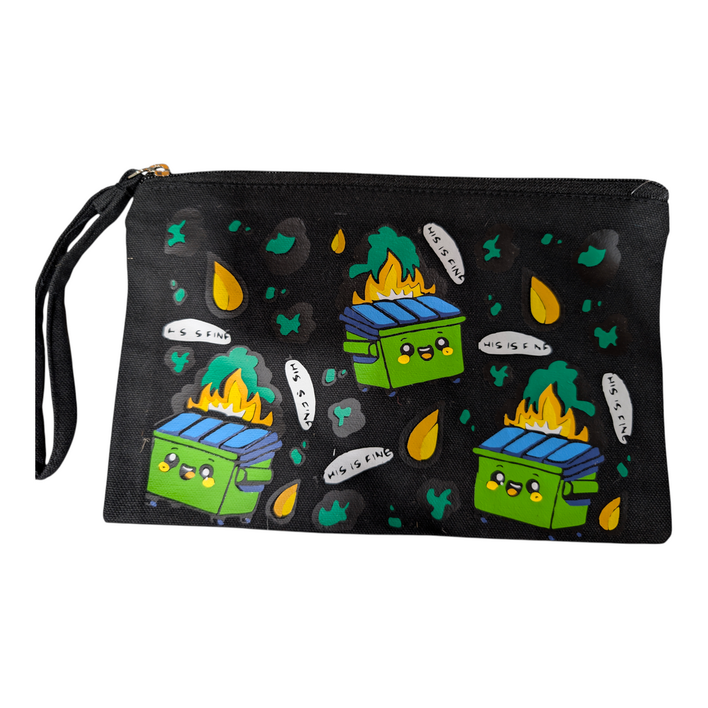 Dumpster Fire Wristlet Bag