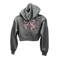 Cheer Zip Up Cropped Hoodie with Rhinestones