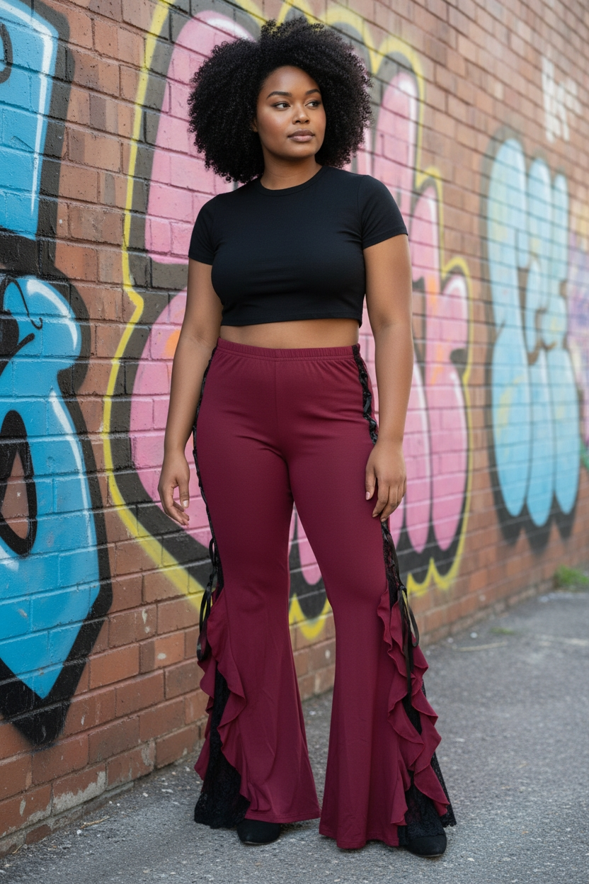 Red Lace Pants