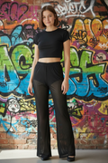 Black Sheer Pants
